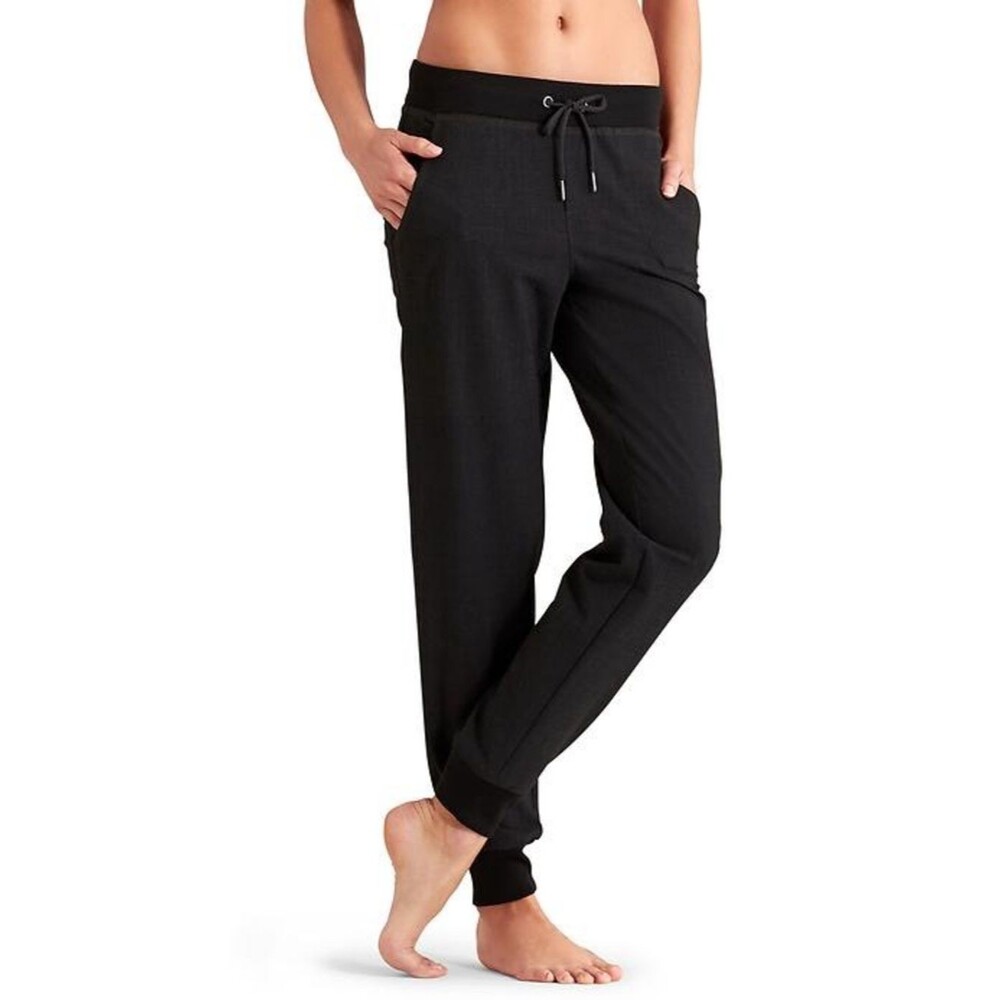Athleta Wool Blend Black Heather Rib City Jogger Slouchy Fit Tapered Leg 10
